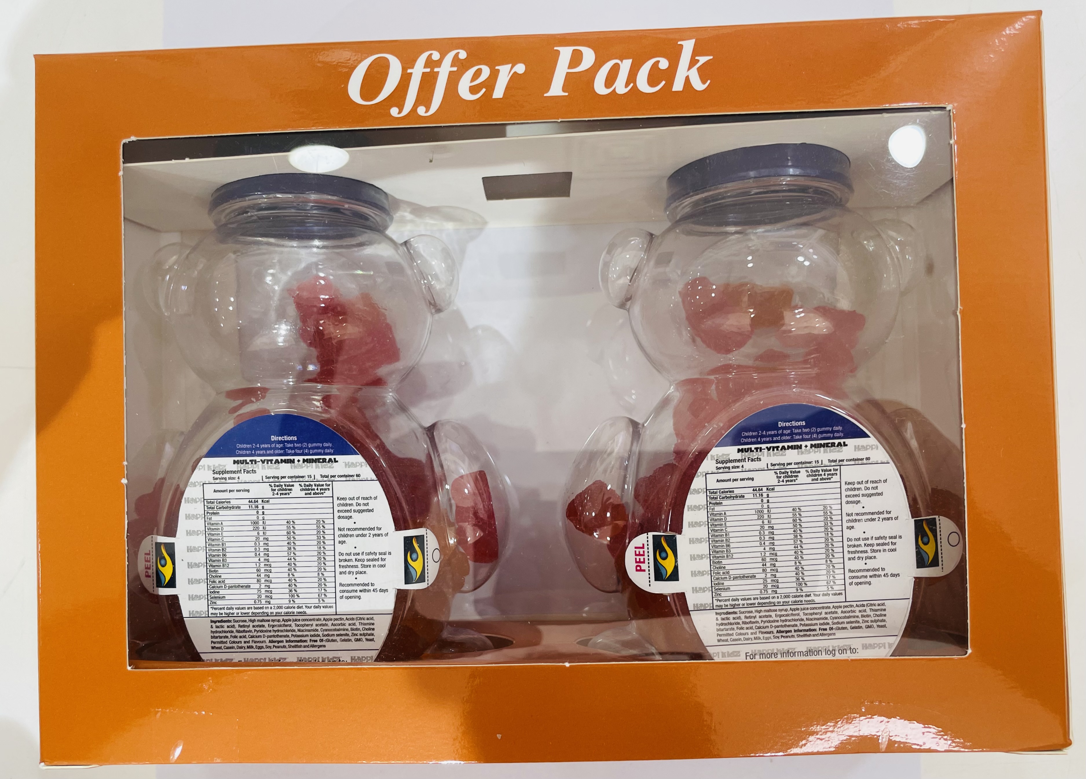 Happi Kidz Multivitamin Gummies, 1+1 Offer Pack