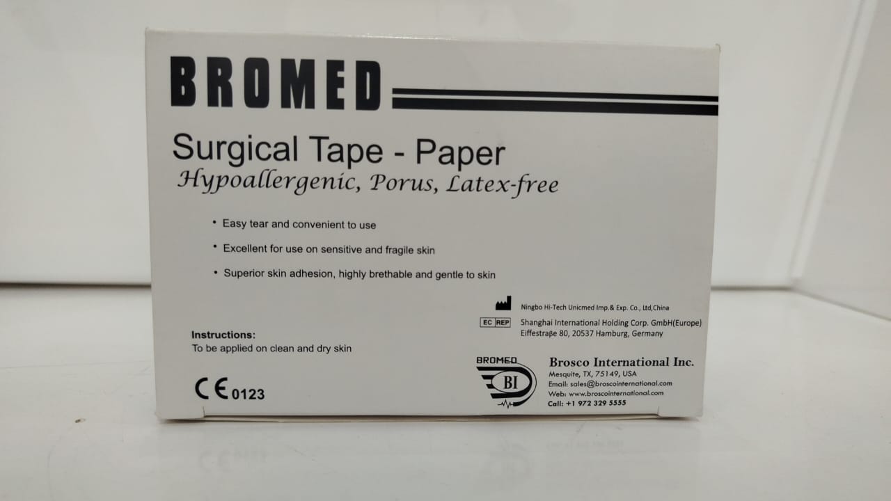 Bromed Surgical Paper Tape 2.5 X 10Yds 12'S Hypoallergenic